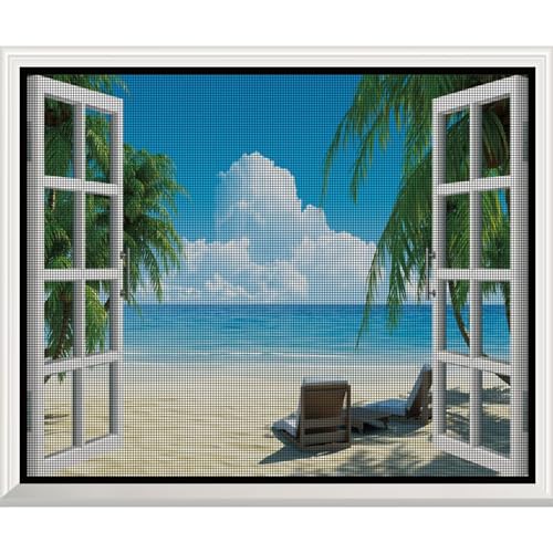 Fiberglas-Fenstergitter, 130x185cm selbstklebendes Netzvorhang-Moskitonetz hält frische Luft für Erkerfenster-Schiebefenster, Schwarz von VOLLENC