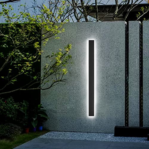 Außenlampe Wand LED Wandleuchte Aussen Lichtleiste Kaltweiss Schwarz Metall Acryl IP65 Wasserdicht Up Down Wandlampe Innen Aussenleuchte Bad-Lampe Deko Schlafzimmer Wohnzimmer Wandbeleuchtung,150cm von VOMI