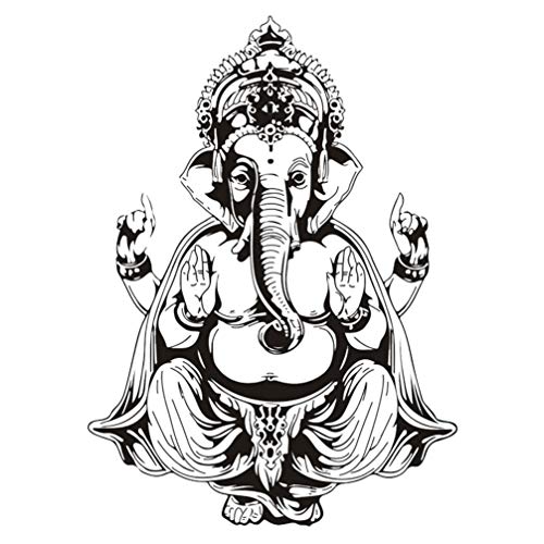 Vosarea Dekoration Aufkleber Hindu Gott Wandtattoo Yoga Wand Elefant Moderne Kunst Wandbild Wandteppich Hintergrund Dekor Tapete für Wohnzimmer Büro Yoga Wanddekoration Wandaufkleber von VOSAREA