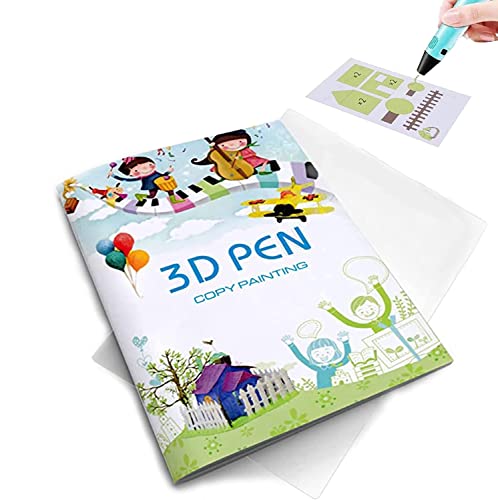 3D Stift Vorlage 3D Druckstift Vorlage Buntes 40 Muster 3D Pen Vorlage 3D-Druck-Zeichenbuch mit Wiederverwendbare Transparente PVC Zeichentafel für Kinder und Erwachsene 3d Stift Zubehör von VOSSOT
