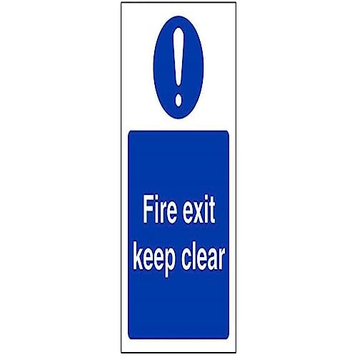 VSafety Fire Exit Keep Clear Schild, Hochformat, 100 x 150 mm, 1 mm starrer Kunststoff von V Safety