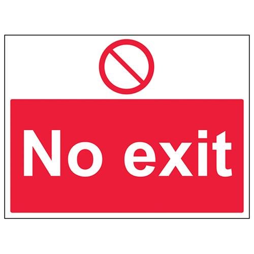 VSafety No Exit Schild aus Vinyl, selbstklebend, 400 x 300 mm von V Safety