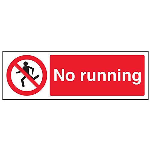 VSafety 58010AX-S Schild "No Running", Querformat, 300 mm x 100 mm, 3 Stück von V Safety