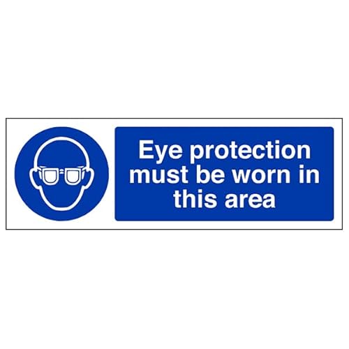 VSafety 41056BJ-S"Eye Protection Must Be Worn In This Area"-Schild, 450 mm x 150 mm, 3 Stück von V Safety