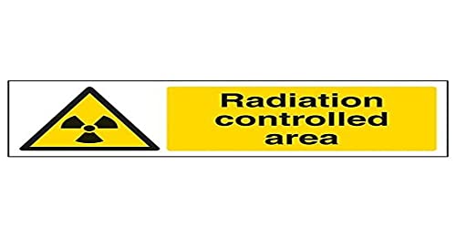 VSafety 6A065AX-R Schild "Radiation Controlled Area", Querformat, 300 mm x 100 mm, 3 Stück von V Safety