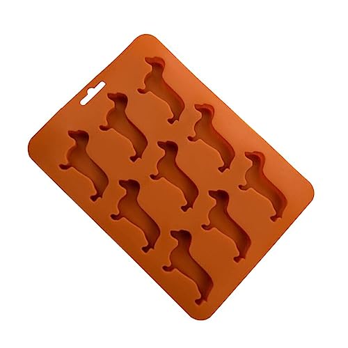 VUIUYOIES Dackel Silikonform zum Backen und Herstellen von Dackel Eiswürfeln. Dimension Dackel Süßigkeitsformen, Form Dackel, Orange von VUIUYOIES