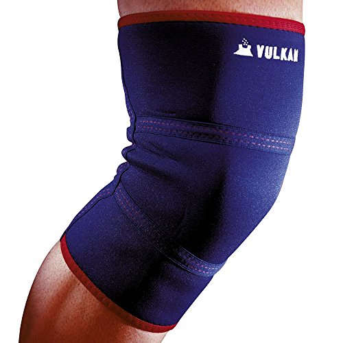 Vulkan Classic Neoprene Knee Support, Navy Blue/Red, X-Small, 26-30 cm Knee Circumference, 3-Piece Contoured Knee Support, Aerotherm Lining, Neoprene Compression, Ideal for Cold-Sensitive Joints von Patterson Medical
