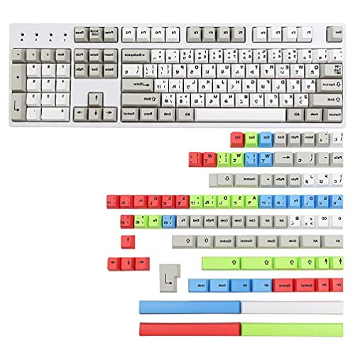VVXXMO Mechanische Tastaturkappen, Cherry Profil, mehrfarbig, 194 Stück, Dye-Sub-Tastenkappen, kompatibel mit Cherry MX GK61 64 84 96 Farbsublimationstastenkappen von VVXXMO