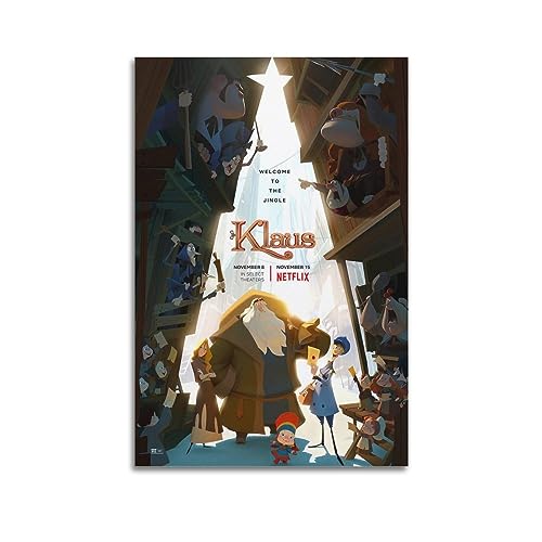 VZRSQZK Anime Movie Klaus The Secret of Christmas Poster, dekoratives Gemälde, Leinwand-Wandposter und Kunstdruck, modernes Familienschlafzimmer-Dekor-Poster, 60 x 90 cm von VZRSQZK