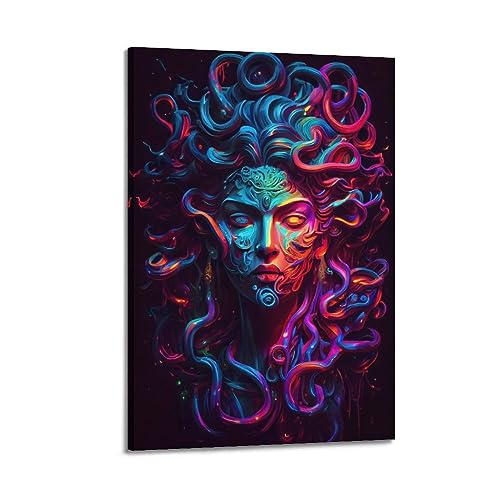 VZRSQZK Poster mit der nordischen Mythologie, Medusa, dekoratives Gemälde, Leinwand-Wandposter und Kunstdruck, modernes Familienschlafzimmer-Dekor-Poster, 30 x 45 cm von VZRSQZK