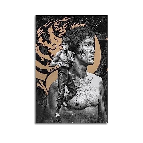 VZRSQZK Superstar Bruce Lee Poster, dekoratives Gemälde, Leinwand, Wandposter und Kunstdruck, modernes Familienschlafzimmer, Dekoration, Poster, 60 x 90 cm von VZRSQZK
