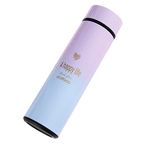 Valink 500 ml Smart Thermo Wasserflasche LED Digital Temperaturanzeige Edelstahl Kaffee Thermobecher (Farbverlauf lila) von Valink