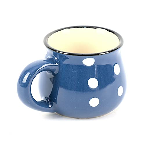 1er Set Espressotassen Kaffeetassen Kaffeerbecher Gepunktet Keramik 75ml Blau von Valle Verde