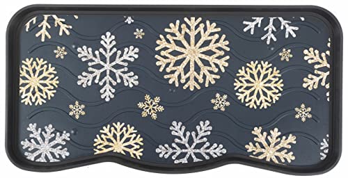 Valle Verde Schuhabtropfschale Schuhmatte Schuhwanne Schuhablage für Haus Garten Dekorativ Gemustert Polypropylen 75 cm x 38 cm x 2,5 cm (SPARKLE SNOWFLAKES) von Valle Verde