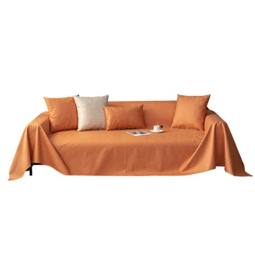 VanderHOME Sofa überzug Möbel Abdeckung für Verschütten Sofabezug Wasserabweisend Antirutsch Sofa Abdeckung Stretch Sofa Protector Sofaüberwurf Schutz vor Haustier Katze Hunde210*180cm-Orange von VanderHOME