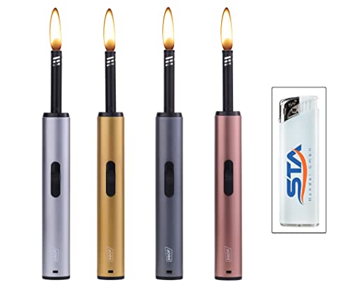 4 x Stabfeuerzeug 20,5 cm BBQ Kamin Taschenfeuerzeug Feuerzeug + 1 gratis Feuerzeug (4 Feuerzeug Slim) von Vanorell