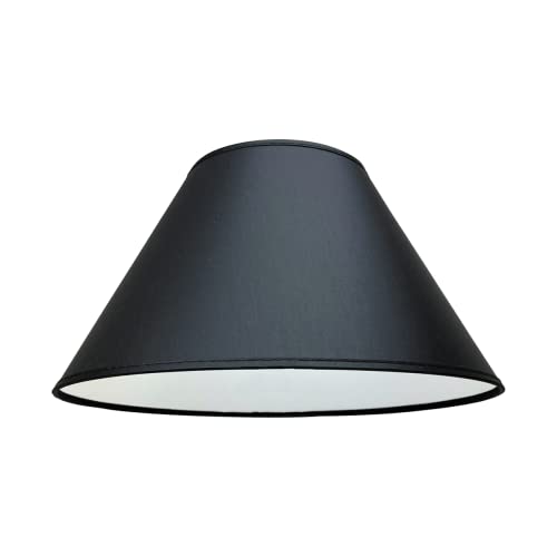 Lampenschirm rund - Schwarz von Varia Living | Ersatzschirm für Tischleuchte - Stehlampe -Tischlampe | konische Form | Vintage - Modern – Industrial - Klassisch (schwarz | Ø 50 cm | Höhe 20 cm) von Varia Living