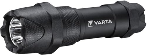 VARTA Taschenlampe LED 6 Watt inkl. 3x AAA Batterien, Indestructible F10 Pro Leuchte, Lampe, Arbeitsleuchte mit zwei Leuchtmodi, extrem robuste Taschenleuchte, klein, wasser- und staubgeschützt von Varta