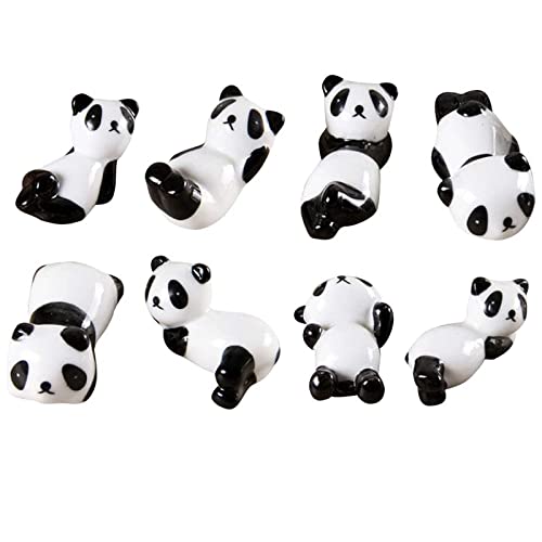 8 Stück Stäbchen Halter, Niedliche Essstäbchen-Ablage in Panda-Form, Keramik stäbchen Halter, Geeignet für Küchen- und Tischdekoration(Schwarz und Weiß) von Vastsea