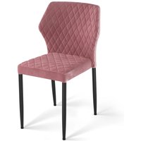 VEBA Louis Stapelstuhl Rosa, Velours gepolstert, feuerhemmend, 49x57,5x81,5cm (BxTxH), 52006 von Veba