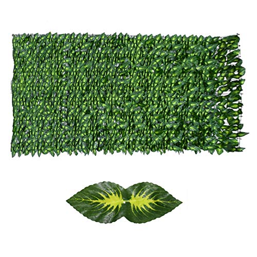 Veeteah Grüner Gras-Hintergrund | wasserdichte künstliche Efeu-Pflanze, grüne Blätter, Sichtschutzzaun, für drinnen und draußen, grüne Paneele, Wanddekoration für Party, Hochzeit, Hinterhof von Veeteah