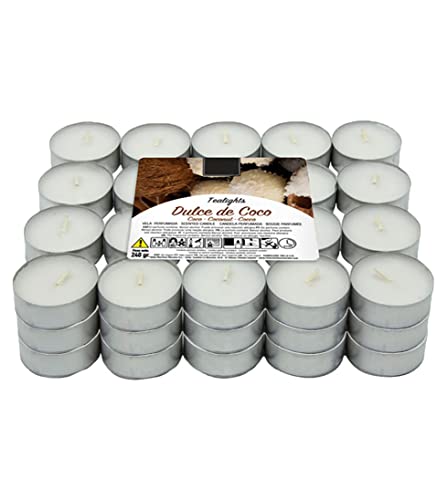 Packung mit 60 Stück duftenden Teekerzen, Kokosnuss duft von H HANSEL HOME