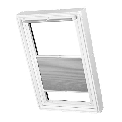 Ventanara® Dachfenster Waben Plissee ohne Bohren passend für Velux Fenster Plisseerollo Faltrollo verspannt Klebemontage (FK08, Grau Tageslicht) von Ventanara