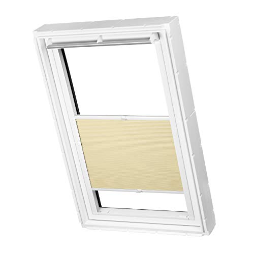 Ventanara® Dachfenster Waben Plissee ohne Bohren passend für Velux Fenster Plisseerollo Faltrollo verspannt Klebemontage (S06, Beige Verdunkelnd) von Ventanara