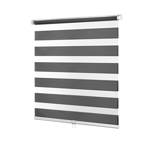 Ventanara® Doppelrollo schnurlos ohne Bohren Klemmfix Fenster Duo Rollo inklusive Montagematerial (grau, 100 x 150 cm) von Ventanara