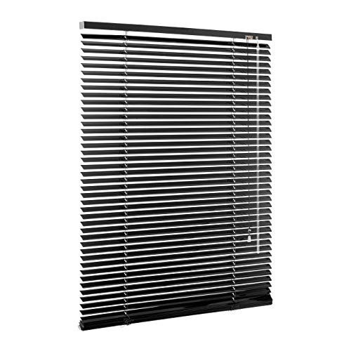 Ventanara® Jalousie Aluminium Rollo Plissee Schalusie Jalousette Türrollo Rolladen viele Größen (85 x 130 cm, Schwarz matt) von Ventanara