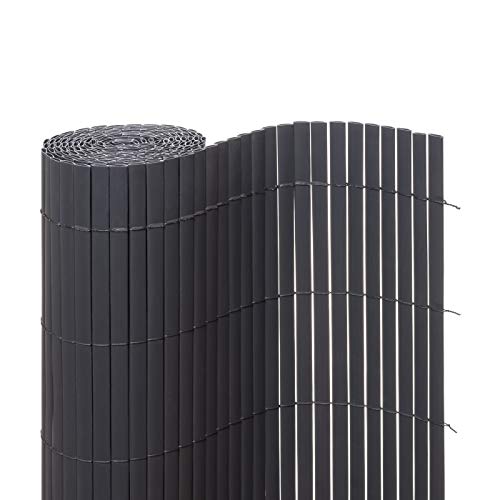 Ventanara® Sichtschutzmatte PVC Sichtschutzzaun Sichtschutz Windschutz für Garten Balkon Terrasse (160 x 400 cm, Grau) von Ventanara