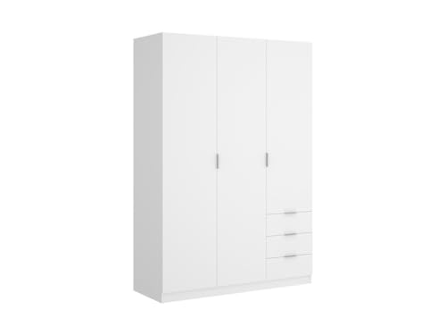 Vente-unique - Kleiderschrank mit 3 Türen & 3 Schubladen - 121 cm - Weiß - LISTOWEL von Vente-unique