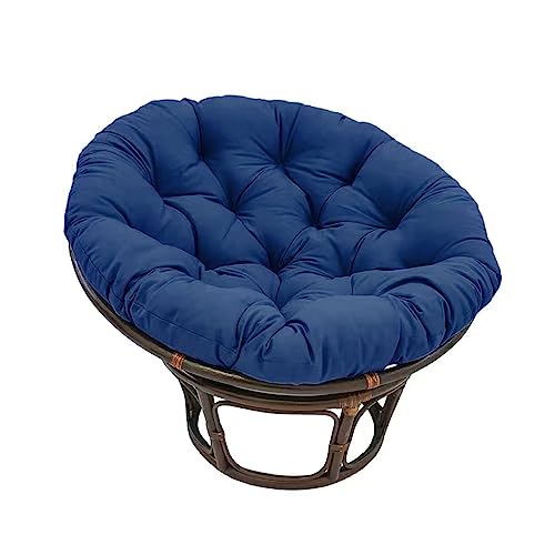 Ventouse Großes rundes Papasan Stuhlkissen, Dicker Schaukelstuhlkissen für den Außenbereich, Kissen für hängenden Korb aus Rattan, Ei Nest Ersatzpolster (Color : Navy Blue, Size : 100 * 100cm) von Ventouse