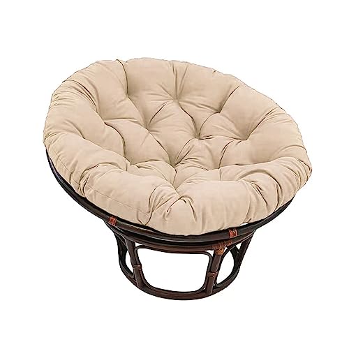 Ventouse Überfülltes Papasan Stuhlkissen, Outdoor Stoff Schaukel Rattan Stuhlkissen, Übergroßes Rundkissen Dick Bequemes Übergroßes Papasan Pad (Color : Khaki, Size : 80 * 80cm) von Ventouse