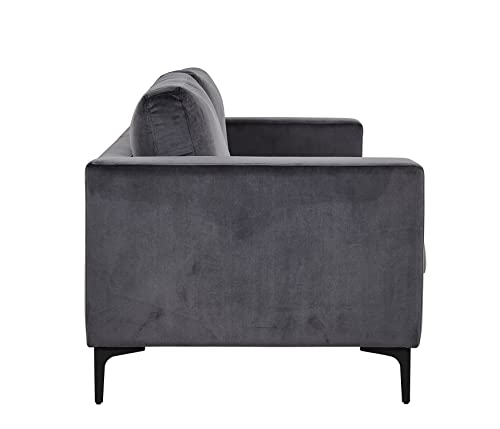 Bolero Sofa - 3-seater - Dark Grey velvet - Black Legs von Venture Home