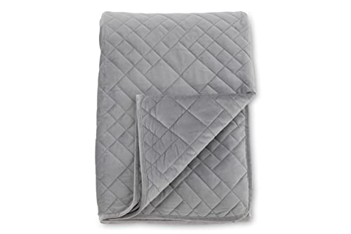 Jilly Bedspread Polyester/velvet/microfiber - Light grey / - 150*80 von Venture Home