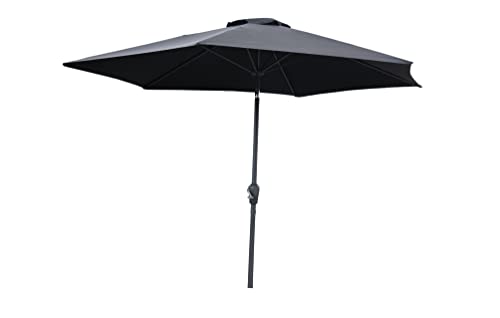 Venture Home Leeds Umbrella - 3m - Grey Alu/Black Fabric von Venture Home