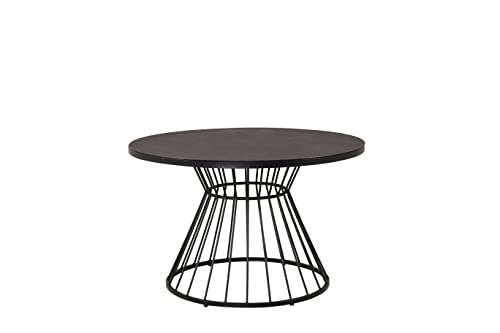 Venture Home Tropea Dining Black Steel/Grey Spray Glass Table, One Size von Venture Home