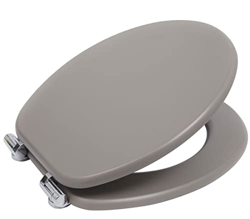 VEROSAN MDF WC-Sitz FINE Silber mit Absenkautomatik für geräuschloses Schließen, mit Hochglanzoberfläche, angenehmer Sitzkomfort, max. belastbar bis 175 kg von Verosan