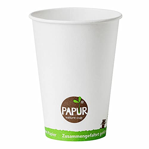 FALAMBI 100 Stk. Bio Automatenbecher Kaffeebecher PAPUR ohne Kunststoff 70,3mm Ø 180 ml/PAPUR bedeutet `pures Papier`. Weltweit ist das die umweltfreundlichste Variante für Einwegbecher. von FALAMBI