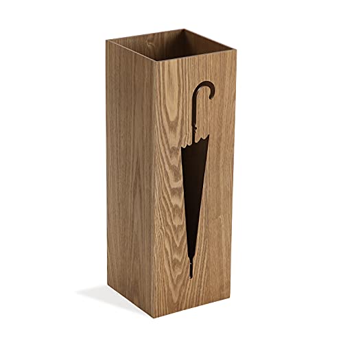 Versa Pierot Schirmständer für Eingang, Raum oder Halle, moderner Schirmhalter, Maßnahmen (H x L x B) 22 x 22 x 1,5 cm, MDF Holz, Farbe: Braun von Versa