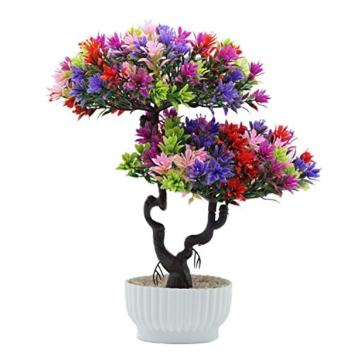 Verve Jelly künstliche Topfpflanze,Bonsai Simulationsanlage Plastik Mini Pflanzen für Wohnkulturstopf und Grasanordnung Tischdekoration,31 cm hoch,farbenfroh von Verve Jelly