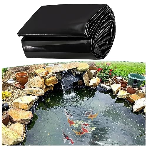 HDPE Teichfolie 2x5m 3x7m 4x4m 6x8m Schwarz Teichplane Flexibel HDPE Gartenteiche Dichtungsfolie Fischteichfolie Teichmembran Folie Reißfest Für Bachläufe, Brunnen, Koi-Teiche ( Size : 1.5x12m(4.9x39f von Vetris