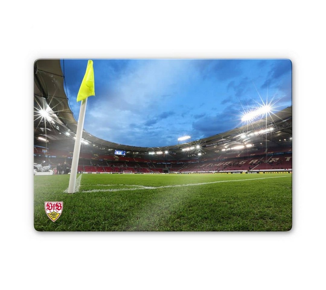 VfB Stuttgart Gemälde Fußball Glasbild Modern VfB Stuttgart Arena Nacht, Sportverein Deko Bilder von VfB Stuttgart