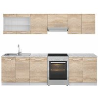 Vicco - Küchenzeile R-Line 270cm Weiß/Sonoma Modern von Vicco