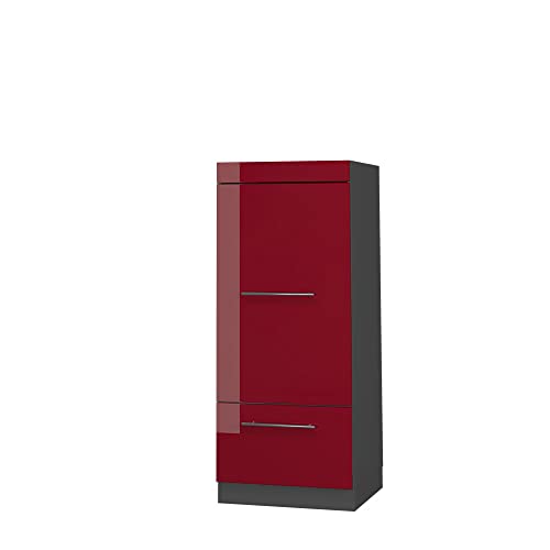 Vicco Mikrowellenschrank Fame-Line, Bordeaux Hochglanz/Anthrazit, 60 cm von Vicco