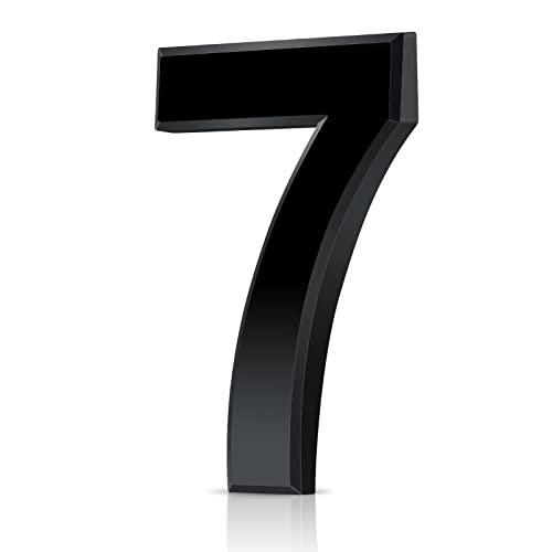 Vicloon Hausnummer, 7 in Schwarz Acryl Hausnummer,Höhe 7.5cm, Selbstklebende Haus-Nummer, für Tür, Briefkasten, Außen, Anti-Friktion, Wetterfest von Vicloon