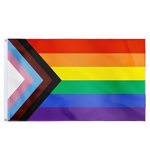 Vicloon LGBTQ Flagge, 2 Stück Pride Flagge, 90 x 150 cm Regenbogen Flagge, für Indoor und Outdoor, die Schwulenparade, mit 2 Messingösen von Vicloon