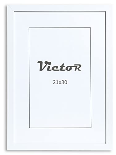 VictoR Bilderrahmen Stieler 21x30 cm (A4) in Weiß - moderner Fotorahmen - Bilderrahmen tief - Bilderrahmen 20x30 Weiß von VictoR
