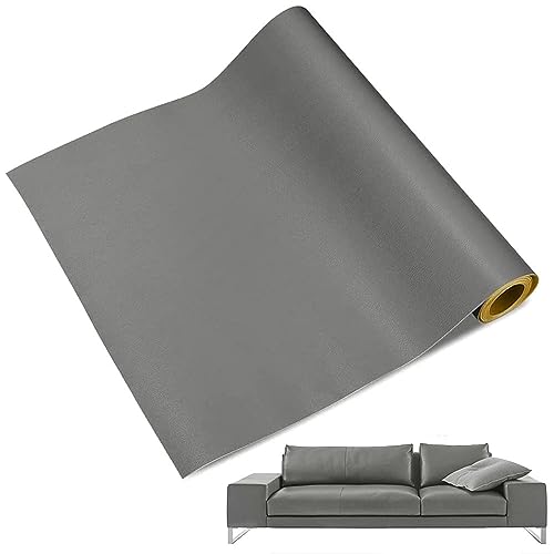 Vientiane LederReparatur Set, 60x137cm Leder Patch Selbstklebend, Leder Patch Kit, Leder Selbstklebend, Kunstleder Selbstklebende Leder Reparatur Set für Sofas, Kopfteil, Autositze (grau) von Vientiane